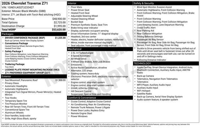2026 Chevrolet Traverse Z71