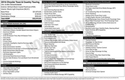 2016 Chrysler Town & Country Touring