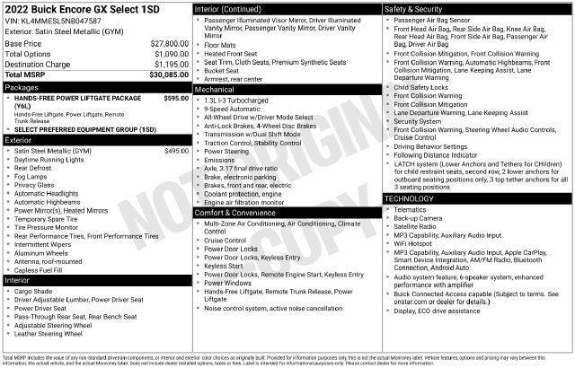 2022 Buick Encore GX Select